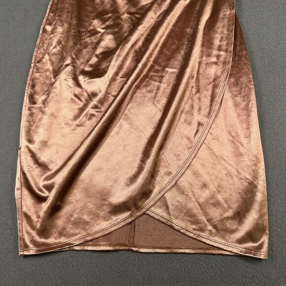 Lulus Dress Womens Medium Satin Surplice Wrap Cocktail Spaghetti Strap Party - Picture 2 of 9